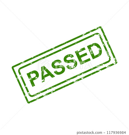Passed, rubber stamp or seal for exam or test 117936984