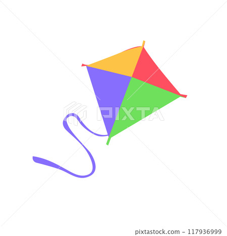 Isolated flying kites with colorful, hobby and ceremony 117936999