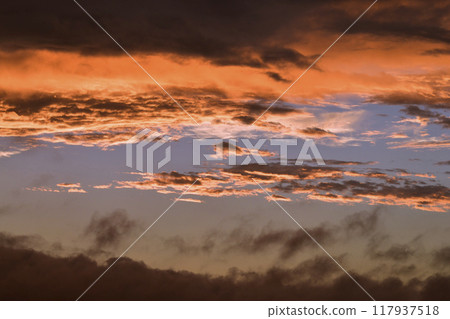 Yokohama cityscape in Japan: A mysterious sight as dark clouds pass by and the sky clears between them - September 1st, from Yokohama city 117937518