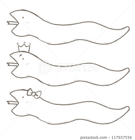 Loose line drawing of three snakes Loose line drawing of three snakes 117937556