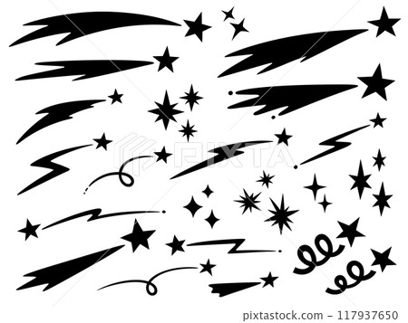 Pop shooting star silhouette illustration set 117937650
