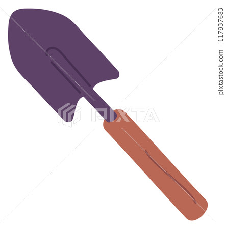 Garden spade color icon. Ground digging shovel Garden spade color icon. Ground digging shovel 117937683