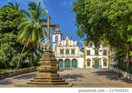 Square with historic baroque church 117938261