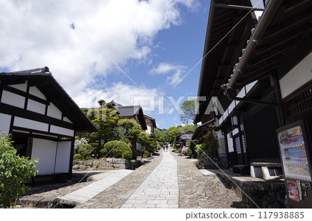 馬込宿的舊街景和陡峭的鵝卵石路面 117938885