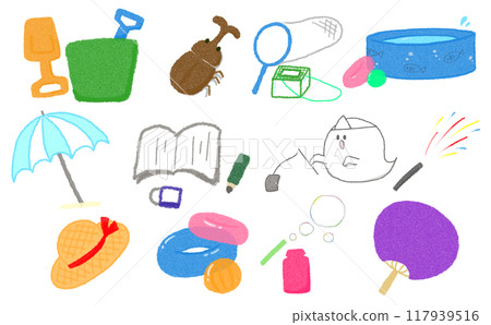 Summer illustration set (without text) 117939516