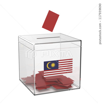 Ballot box with the national flag of Malaysia Ballot box with the national flag of Malaysia 117939690