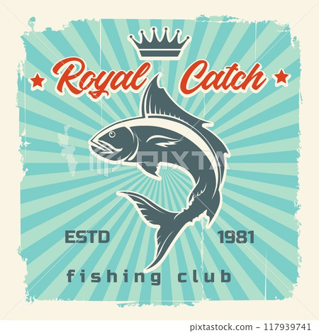 Fishing club vintage poster 117939741