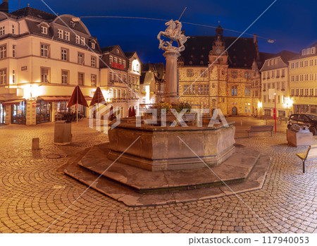 Rathaus Square at Night, Marburg, Germany Rathaus Square at Night, Marburg, Germany 117940053