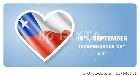 Chile happy independence day greeting card, banner vector illustration 117940511