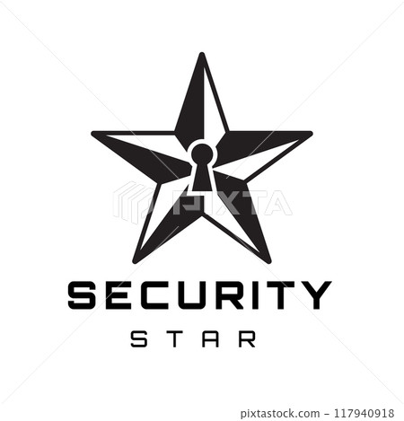 Vintage Star Design with a keyhole in the middle symbolizes security. 117940918