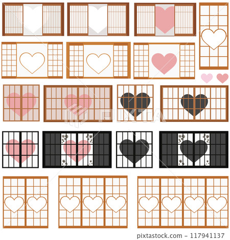 心形設計 shoji 插圖集向量日語 117941137
