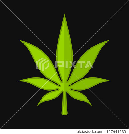 Marijuana Leaf. Medical Cannabis on Black Background. Vector Marijuana Leaf. Medical Cannabis on Black Background. Vector 117941383