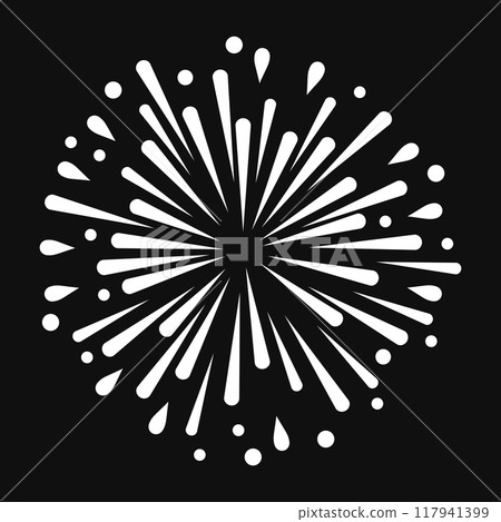 Fireworks Sparks on Black Background. Vector 117941399