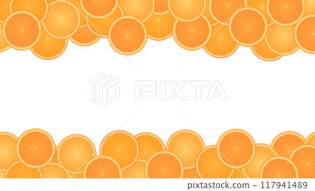 Header footer full of sliced tangerines 16:9 117941489
