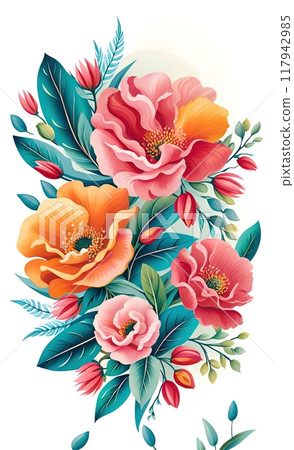 the image of a watercolor painting of colorful flowers the image of a watercolor painting of colorful flowers 117942985