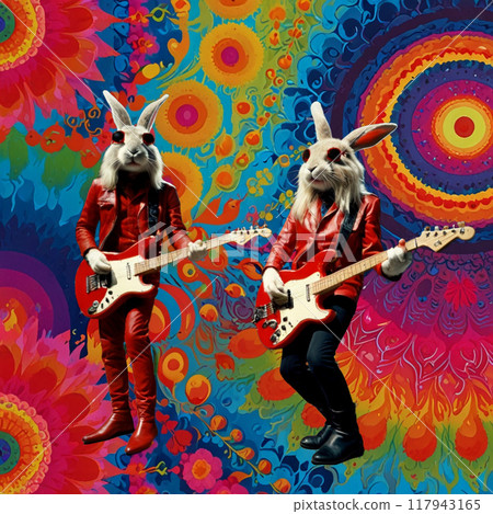 Psychedelic Rabbit - Stock Illustration [117943165] - PIXTA