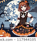 Halloween background girl 117944105