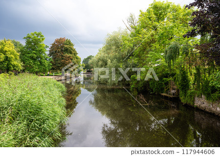Green landscape with water ponds around Koge, Denmark 117944606
