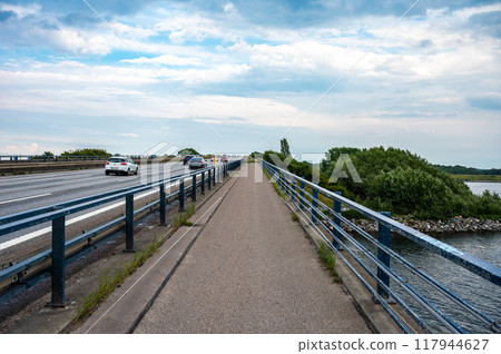 Pedestrian and cycling bridge over the E20 highway, Denmark Pedestrian and cycling bridge over the E20 highway, Denmark 117944627