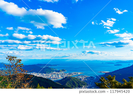 View of Kure City from Haigamine (Hiroshima Prefecture) View of Kure City from Haigamine (Hiroshima Prefecture) 117945420