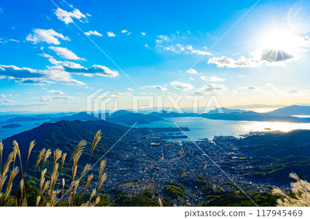 View of Kure City from Haigamine (Hiroshima Prefecture) View of Kure City from Haigamine (Hiroshima Prefecture) 117945469