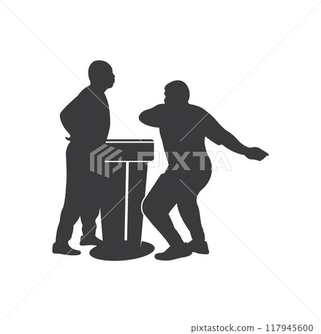 Slap fight logo vector illustration design template 117945600