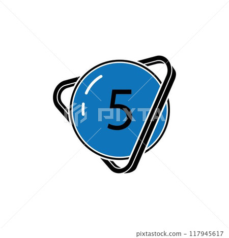 Billiard logo template. Billiard brand identity. Black and white isolated billiard ball logo concept. Game competition idea. 117945617