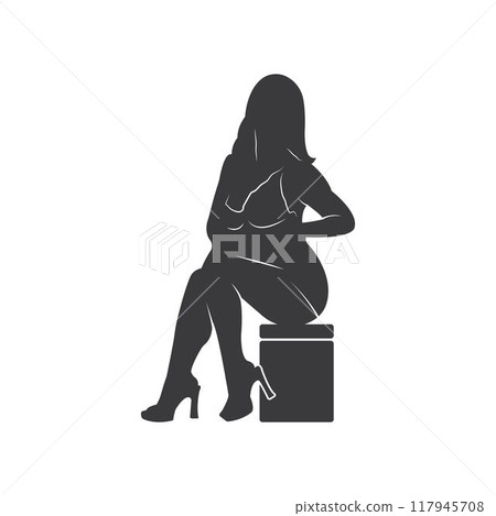 Sexy female silhouette isolated on white background 117945708