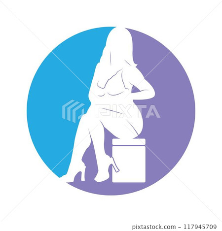 Sexy female silhouette isolated on white background 117945709