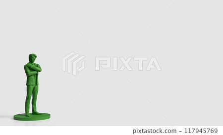 The green Business man figure on white background  3d rendering. 117945769