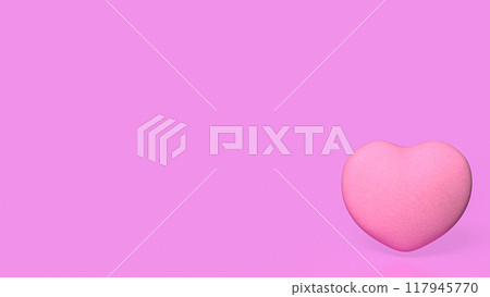 The pink fabric  heart for love or romance concept 3d rendering. 117945770