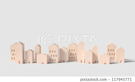 The wood building on white background for property concept 3d rendering. The wood building on white background for property concept 3d rendering. 117945771