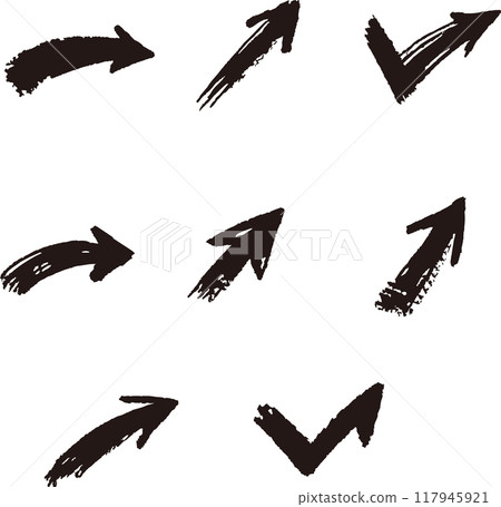 箭頭檢查圖示處理手繪插畫素材集黑色 箭頭檢查圖示處理手繪插畫素材集黑色 117945921