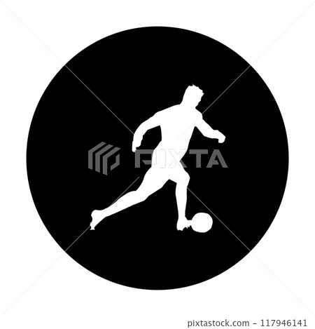 person kicking ball icon vector illustration symbol design 117946141