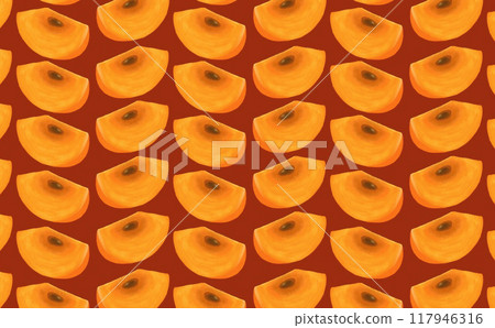 Cut persimmon pattern (brown) 117946316