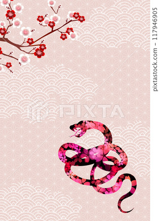 Snake New Year's card zodiac background 117946905