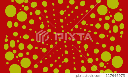 Red illustration background with yellow circle balls Red illustration background with yellow circle balls 117946975