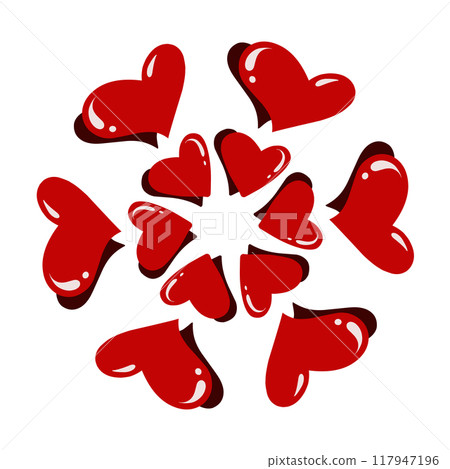 Illustration design graphic of love heart. Perfect for stickers, tattoos 117947196