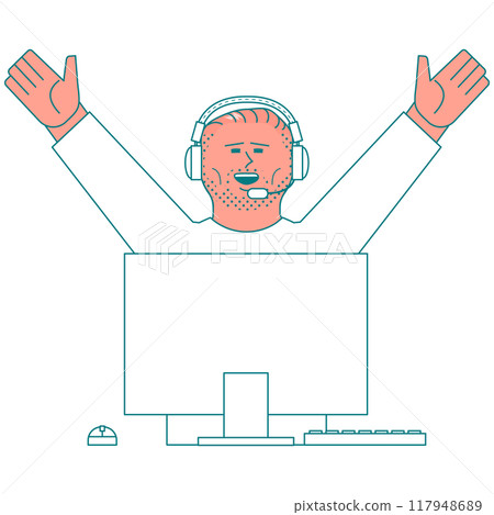 微笑的男性玩家 117948689