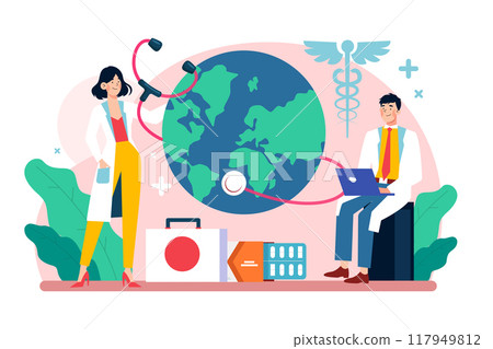 Doctors checking the health of Earth 117949812