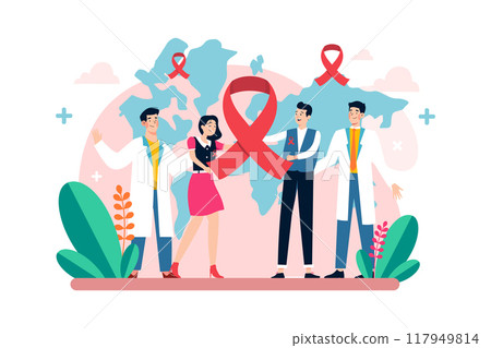 People around the World Celebrate world aids day 117949814