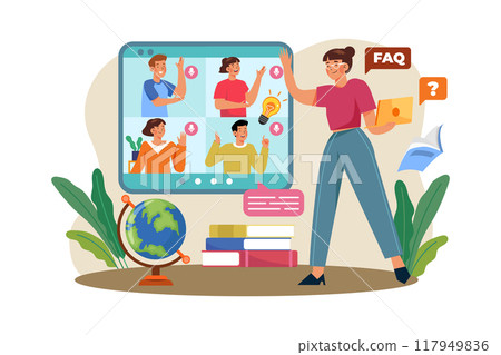 Teacher's Day Illustration concept. A flat illustration isolated on white background Teacher's Day Illustration concept. A flat illustration isolated on white background 117949836
