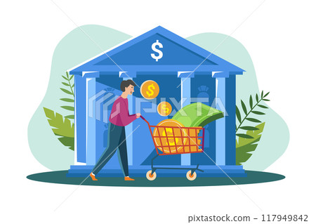 Man getting a loan from the bank 117949842