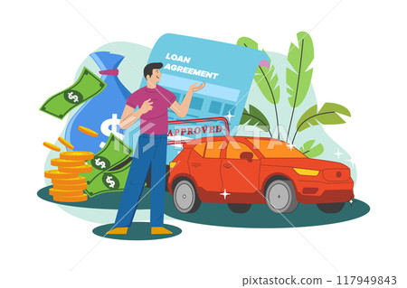Man getting a car loan approved 117949843