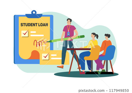 Student applying for student loan 117949850