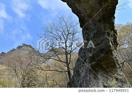 Mount Kinto on the rocky peak of Mount Myogi's fourth stone gate 117949951