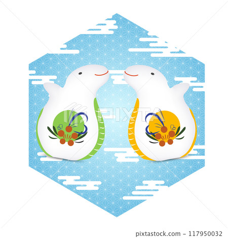 Snake New Year's card Zodiac icon Snake New Year's card Zodiac icon 117950032