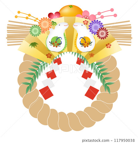 Snake New Year's card Zodiac icon Snake New Year's card Zodiac icon 117950038