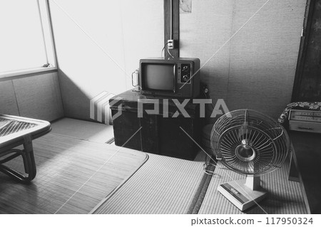 A nostalgic monochrome scene with Showa retro appliances A nostalgic monochrome scene with Showa retro appliances 117950324