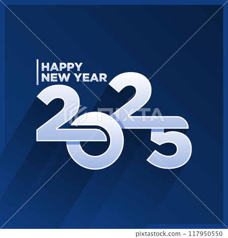 Happy New Year 2025 number and letter element design template Happy New Year 2025 number and letter element design template 117950550